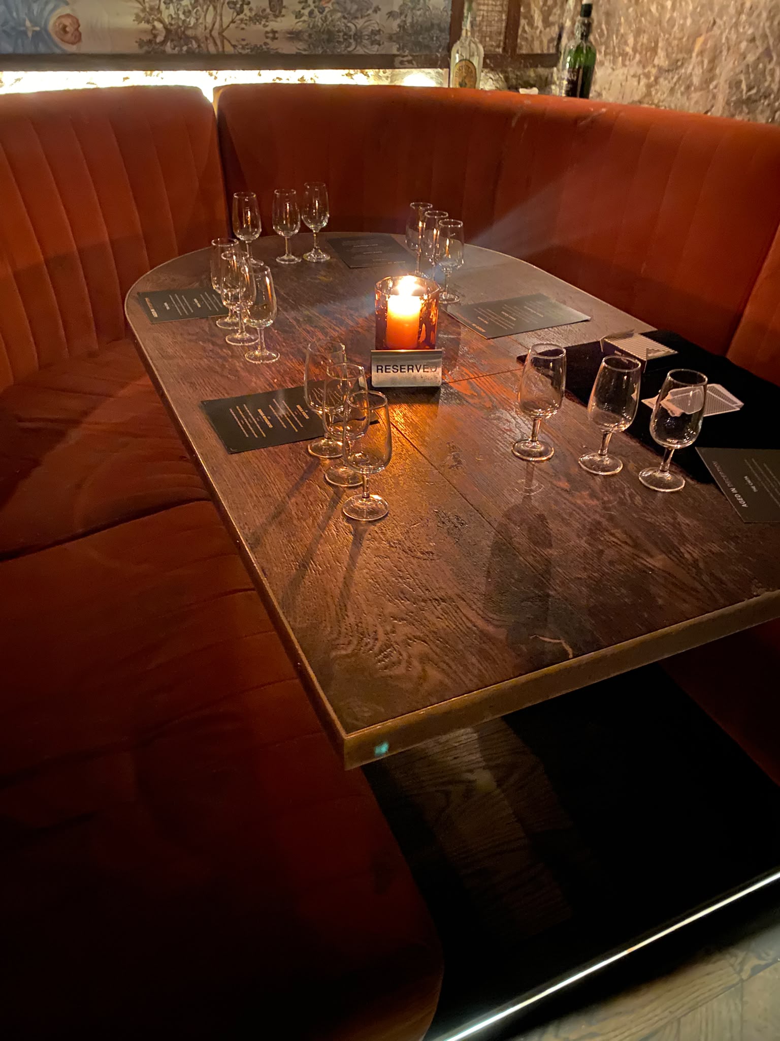 The reserved heritage booth in the 1846 cellar beneath The Doss House, The Rocks